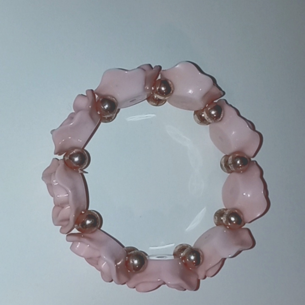 (Curvy bodies) pink rose elastic bracelet